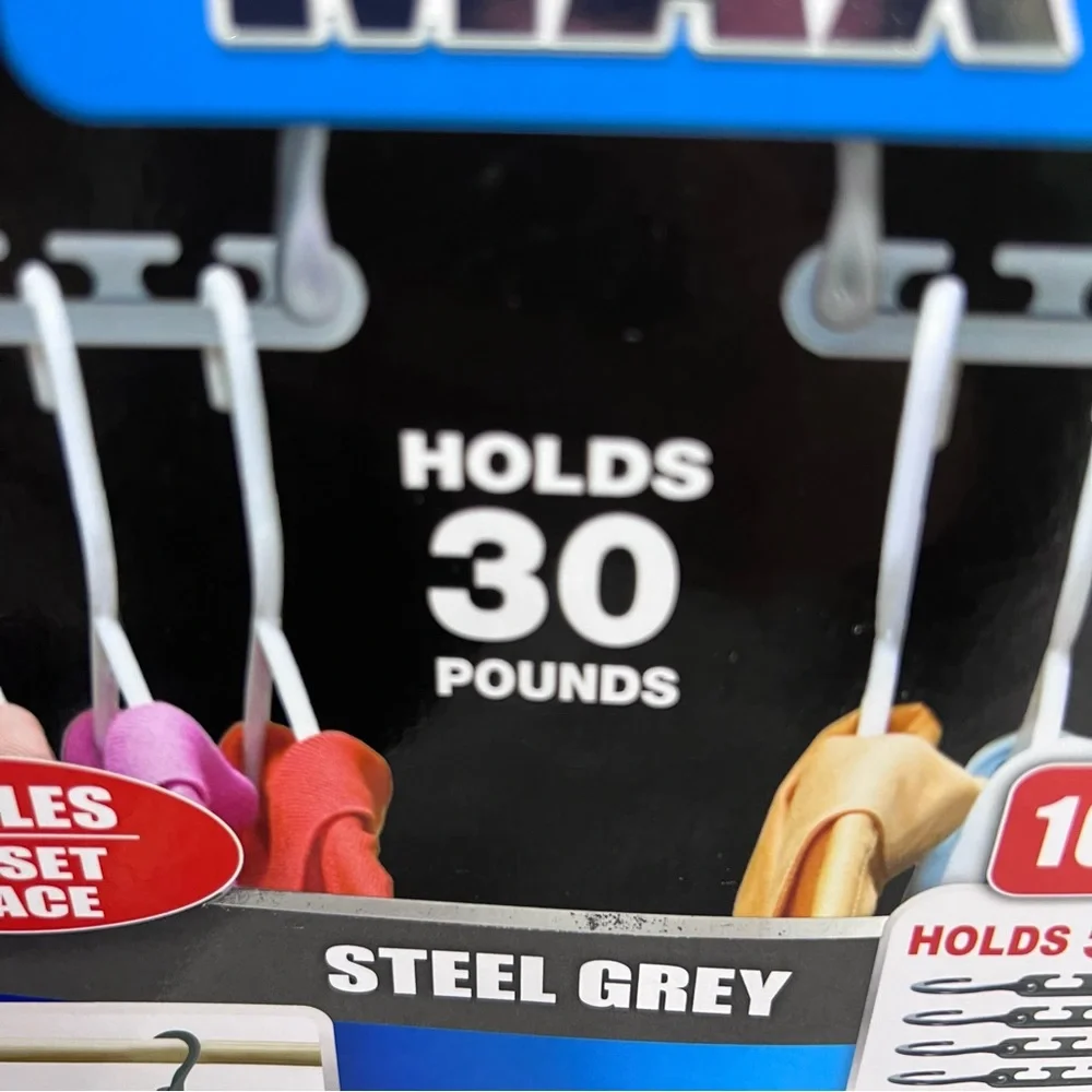 Wonder Hanger Mac New open box sealed in plastic Grey 10 Pack holds 50 garments